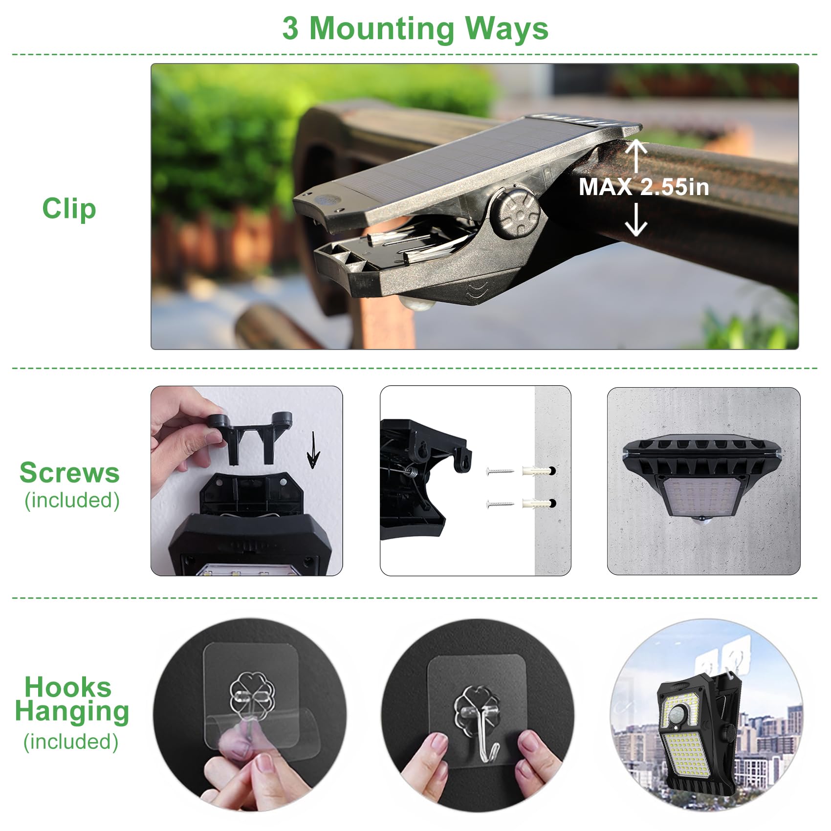 Tryme IP65 waterproof design withstands rain and harsh weather.