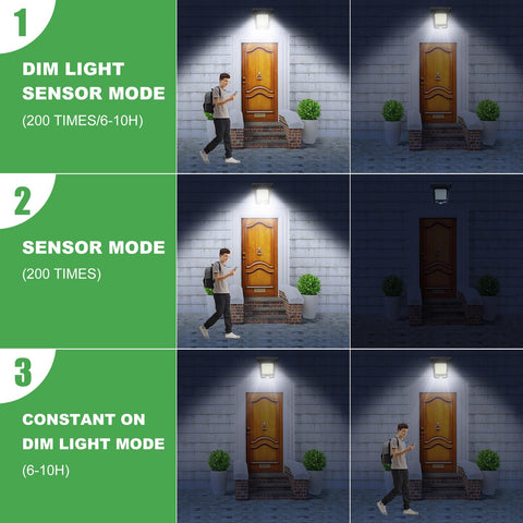 Tryme motion-sensor solar light activates on movement along gates.
