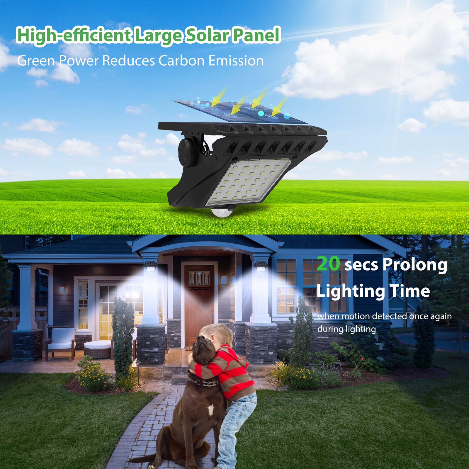 Tryme three-mode solar light adapts to outdoor lighting needs.