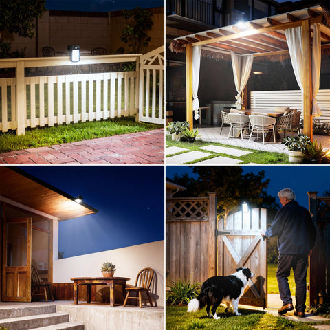 Tryme clip-on solar lights mounted on a fence show easy tool-free installation.