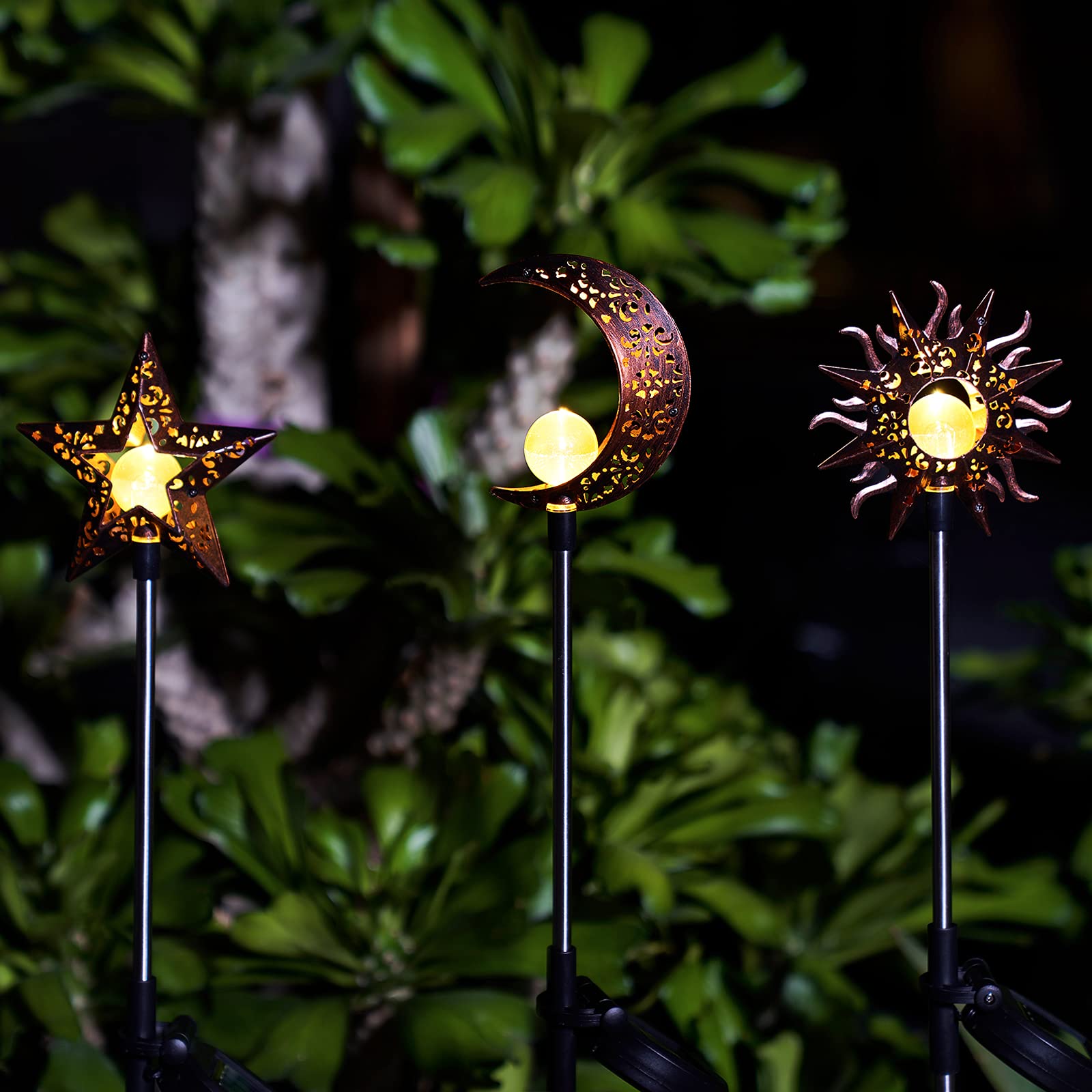 Tryme solar garden bed sun adds pleasant daytime glow to flower beds