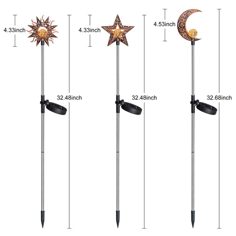 Tryme solar garden walkway sun stake lights up patios and paths