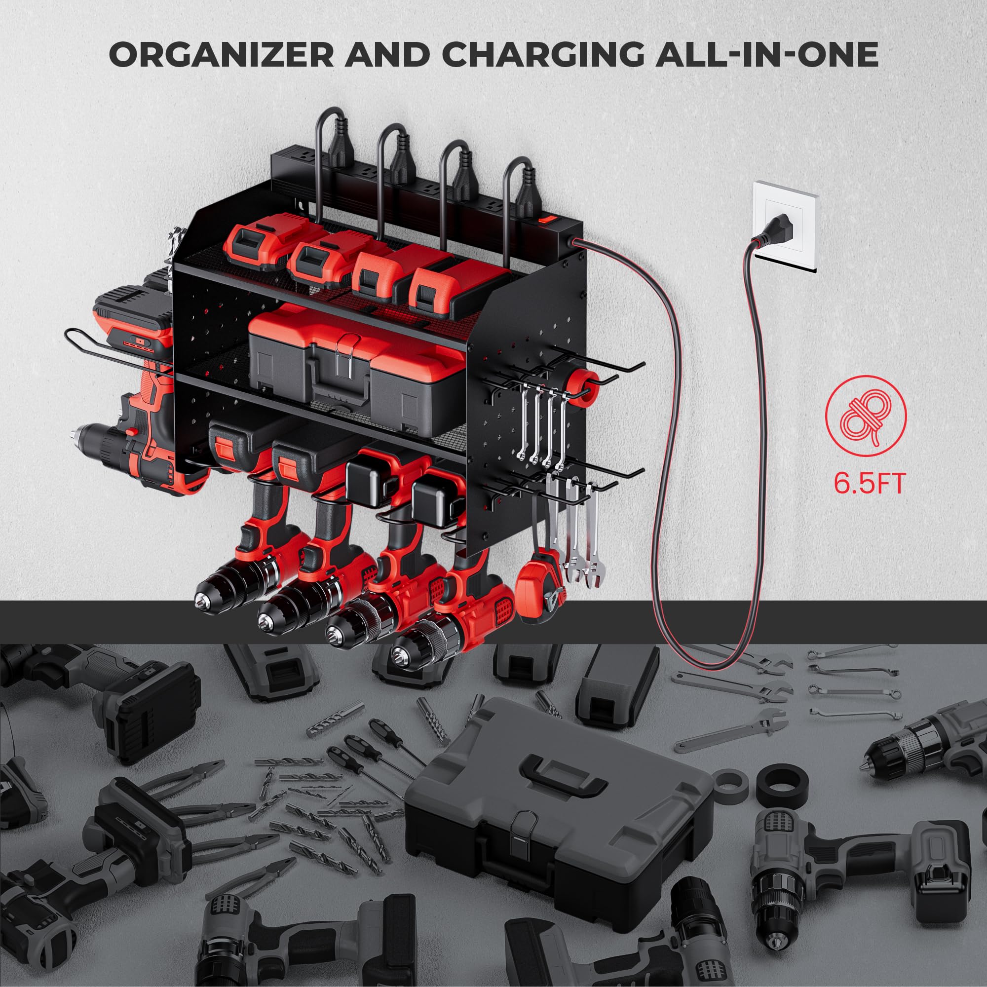 TRZZ drill bit rack neatly organizes bits to save search time.