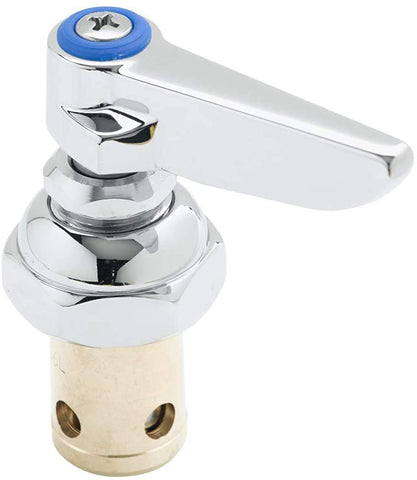 T&S Brass spindle assembly close-up shows durable cold-side stem for Eterna valves.