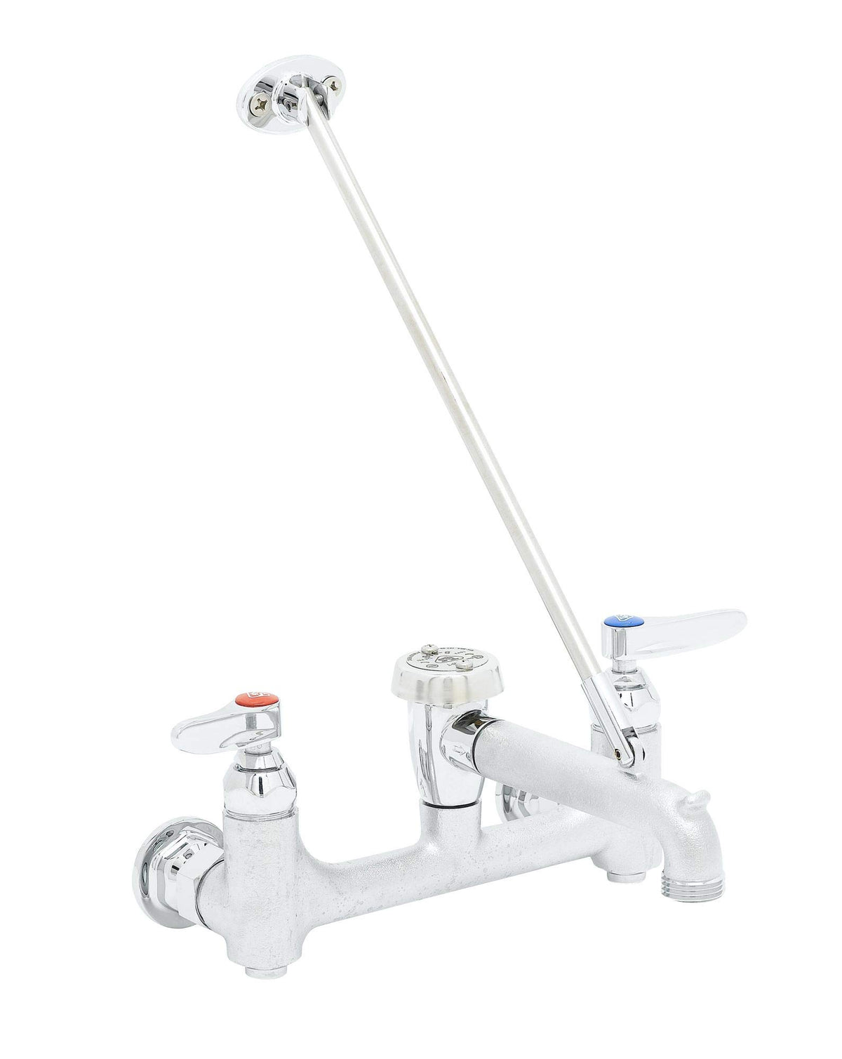T&amp;S Brass service sink faucet wall-mount with 8-center design for reliable prep.
