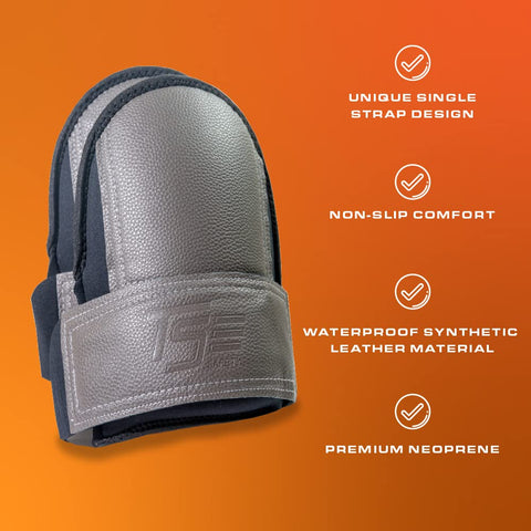 TSE Safety knee pads display flexible neoprene for comfortable kneeling sessions.