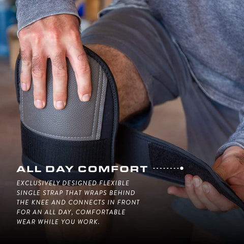TSE Safety knee pads with single strap design for quick, secure adjustments.