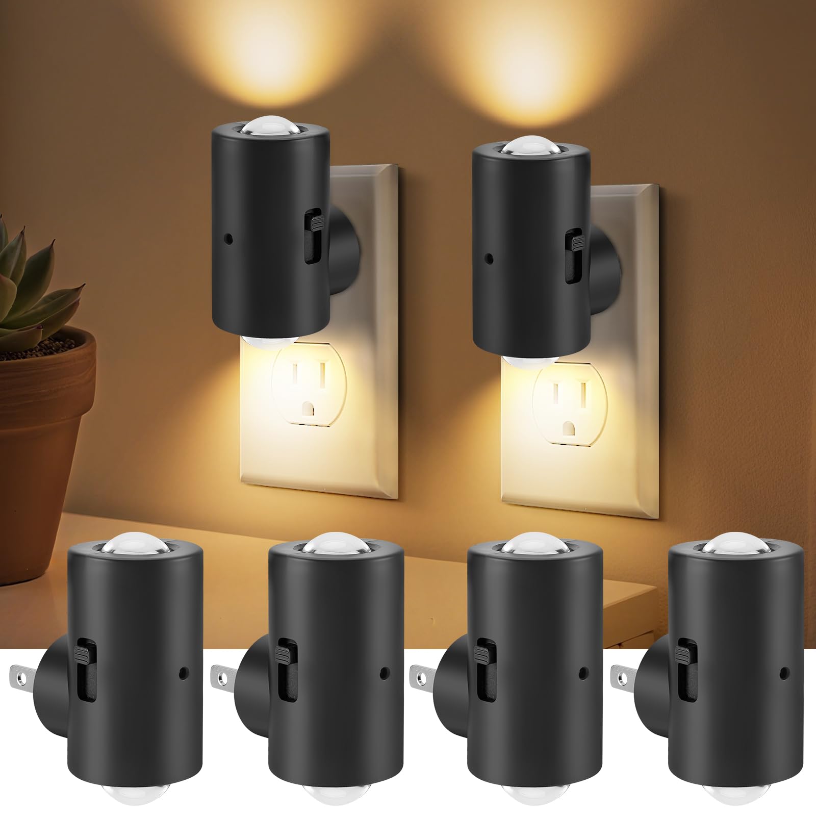 TSEXES LED night light in the bedroom offering a gentle glow for safe nighttime navigation.