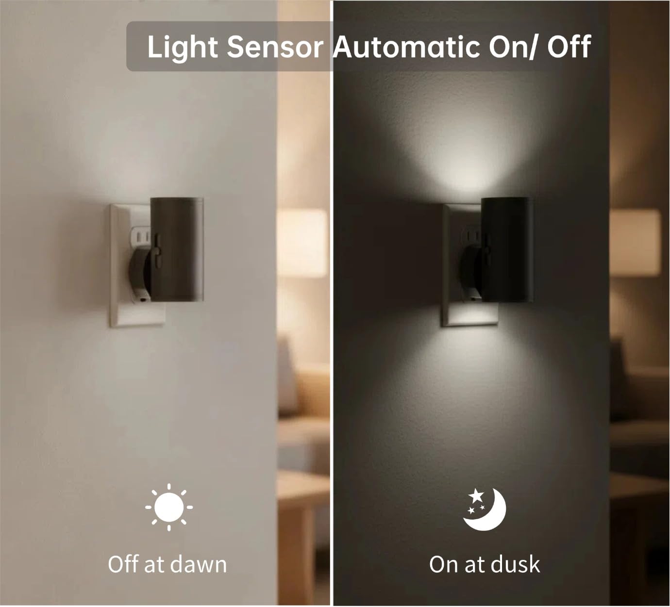 TSEXES night light with dusk-to-dawn sensor for energy efficiency.