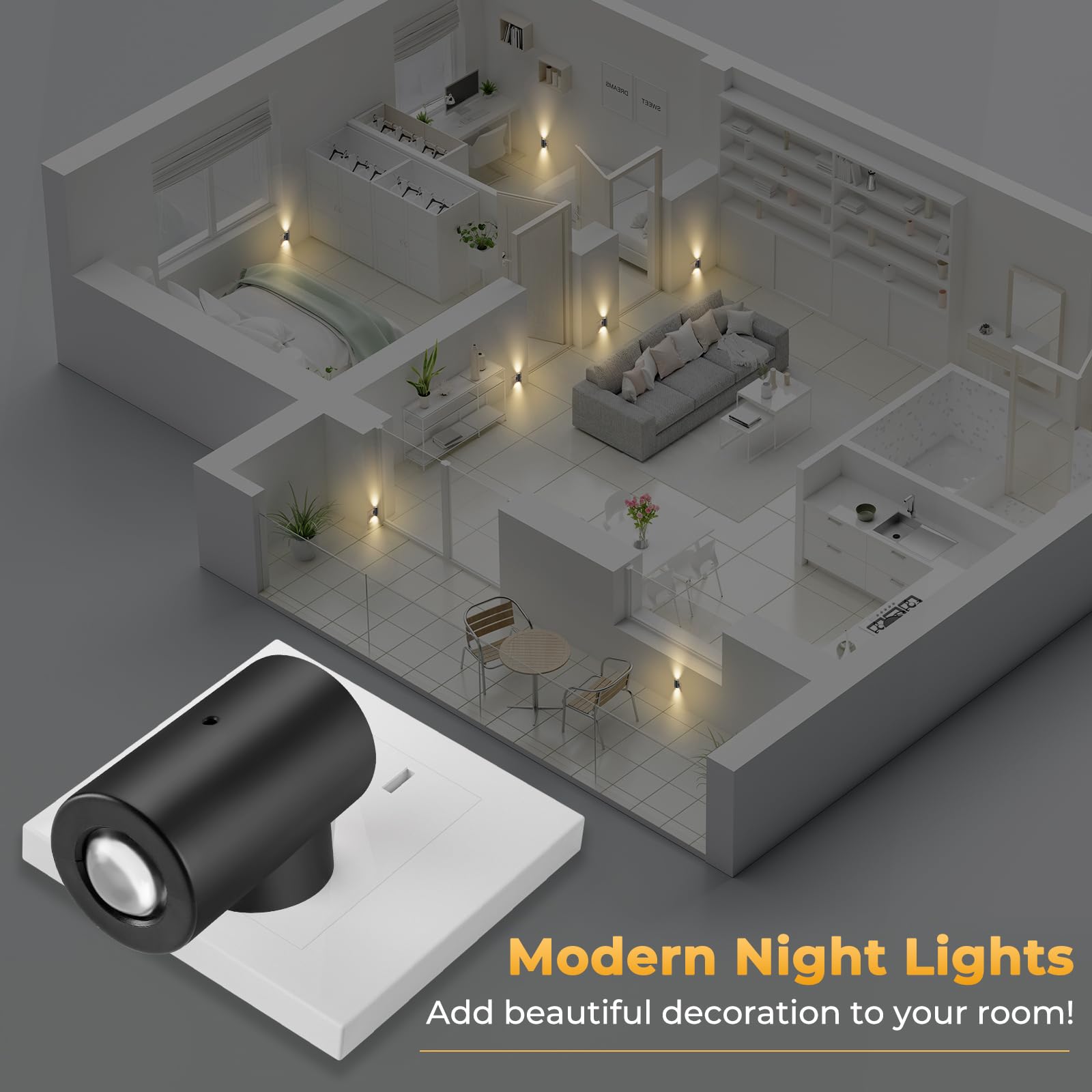 TSEXES plug-in night light remains unobtrusive while illuminating entryways and rooms.