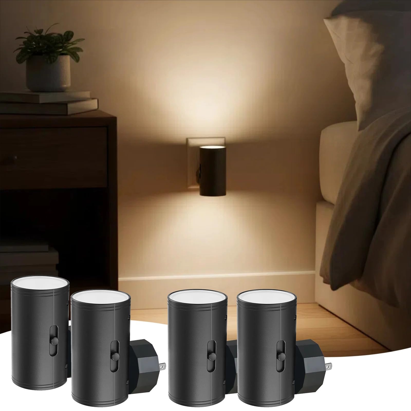 TSEXES LED night light plug-in with dusk-to-dawn sensor brightens hallways safely