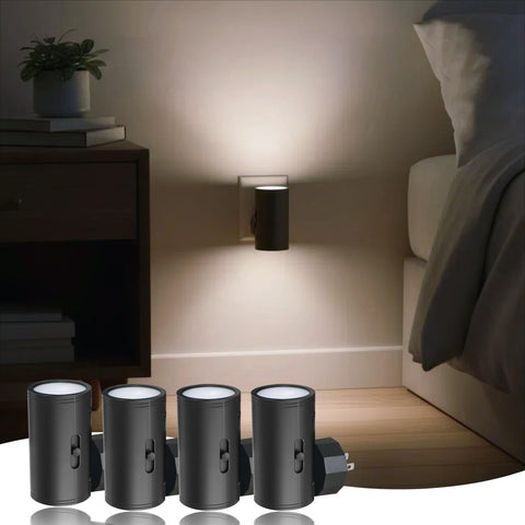 TSEXES LED night light with rotatable plug for flexible outlet placement.
