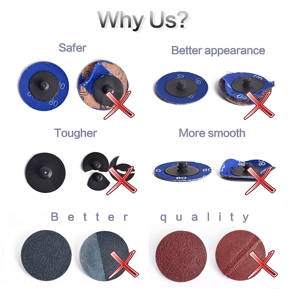 Tshya 50-pack zirconia discs ready for metal or wood sanding