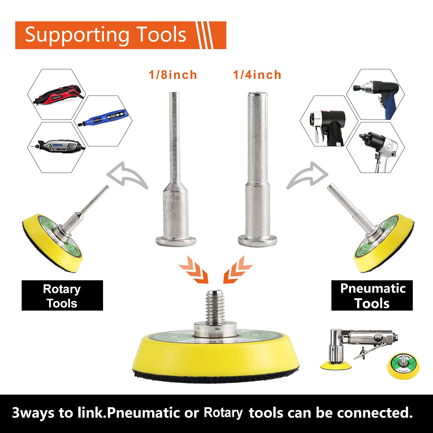 Tshya air tool backer plate with shanks for versatile tool compatibility.