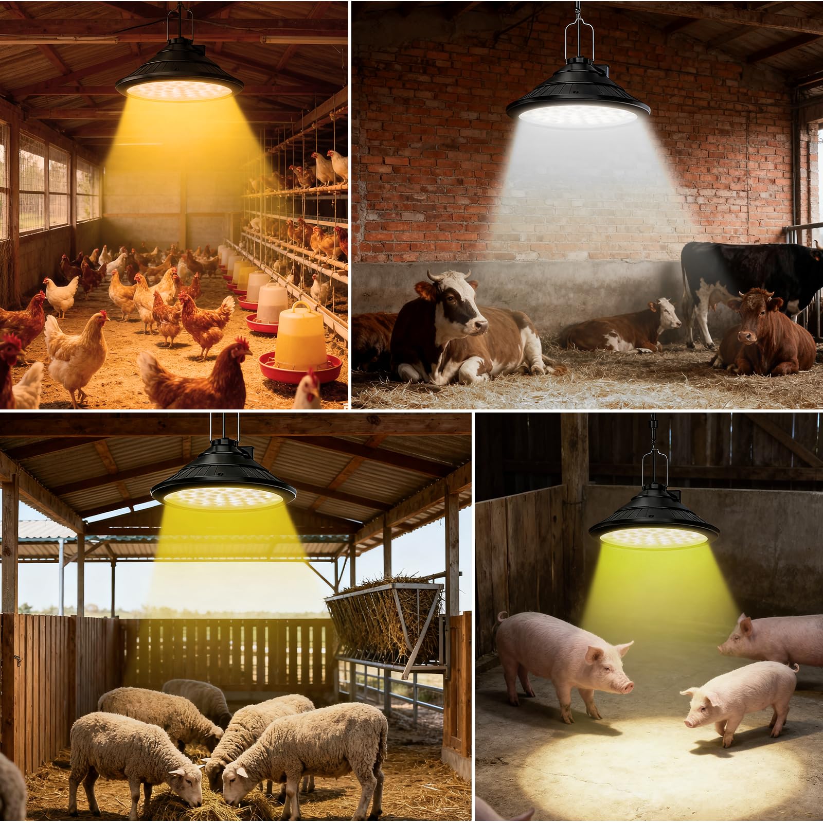 TSJKPAYL IP66 weatherproof coop light withstands rain and dust in demanding environments.