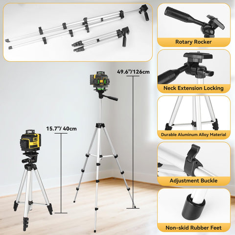 Tsokzo laser level mounted on a tripod enabling flexible positioning and accuracy