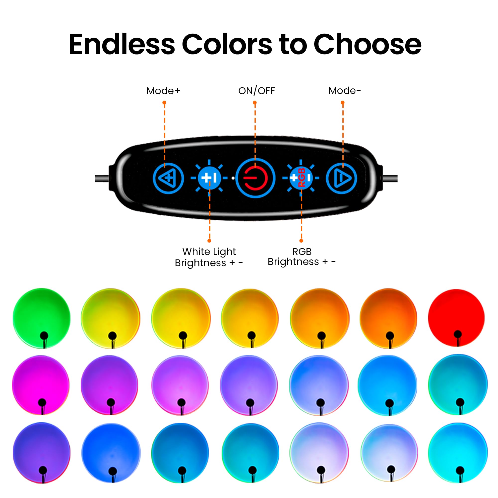 Tsrarey Sunset Lamp app control for precise color and scene settings.