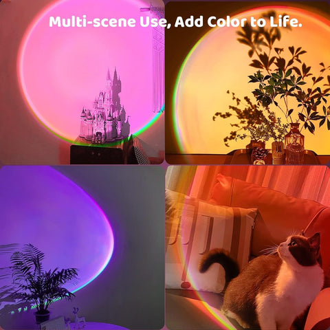Tsrarey Sunset Lamp Projector uses high-refraction lenses for brighter projections.