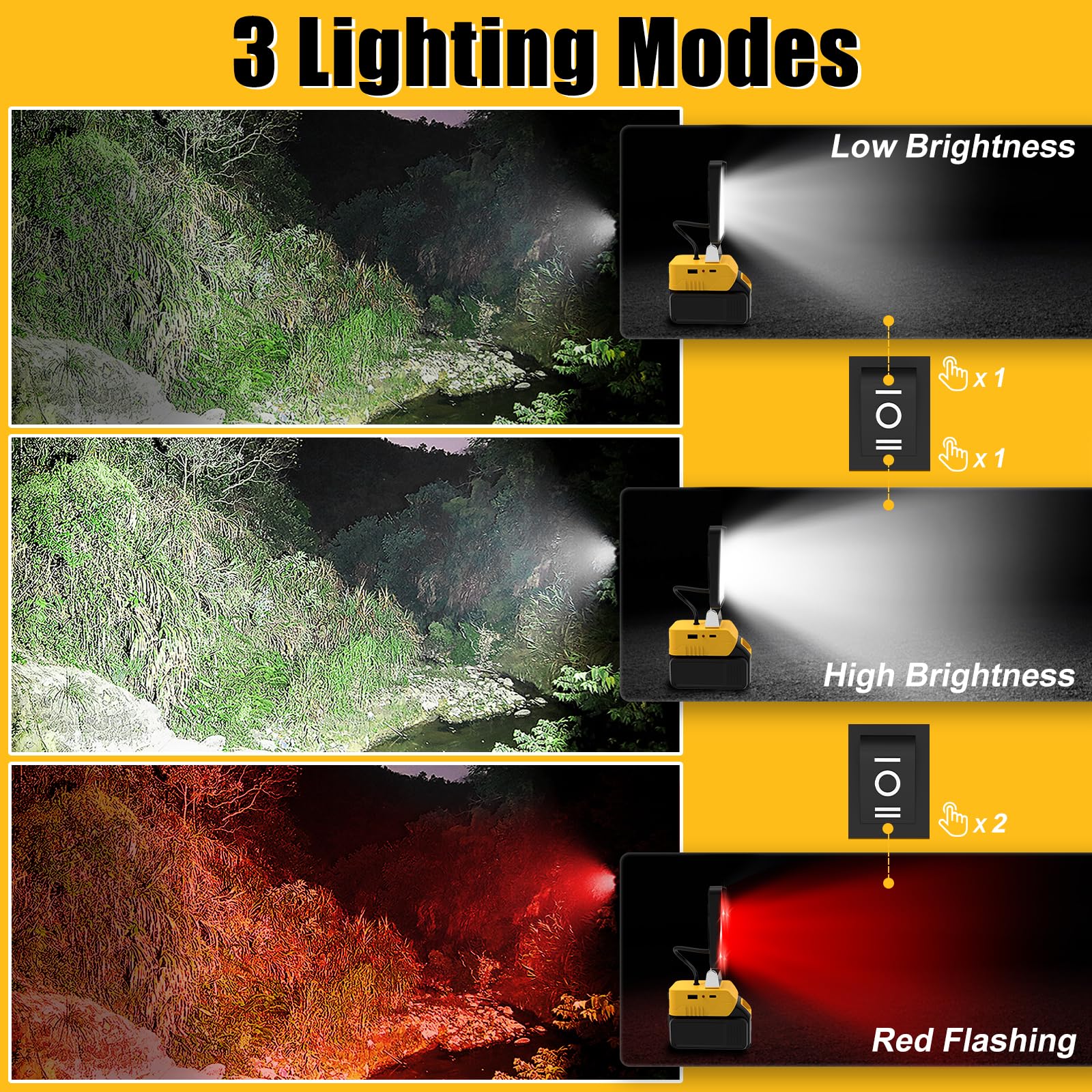 T-SUN 55W Work Light rotatable head for precise illumination.