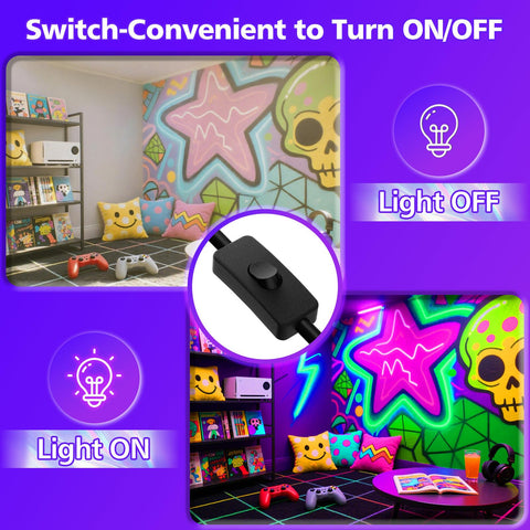 T-SUN aquarium and poster lighting with neon effects.