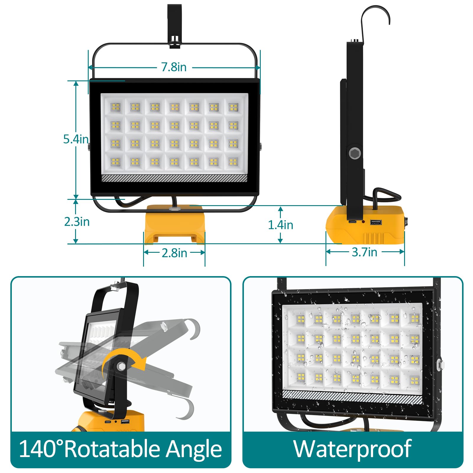 T-SUN portable hook design for flexible mounting.