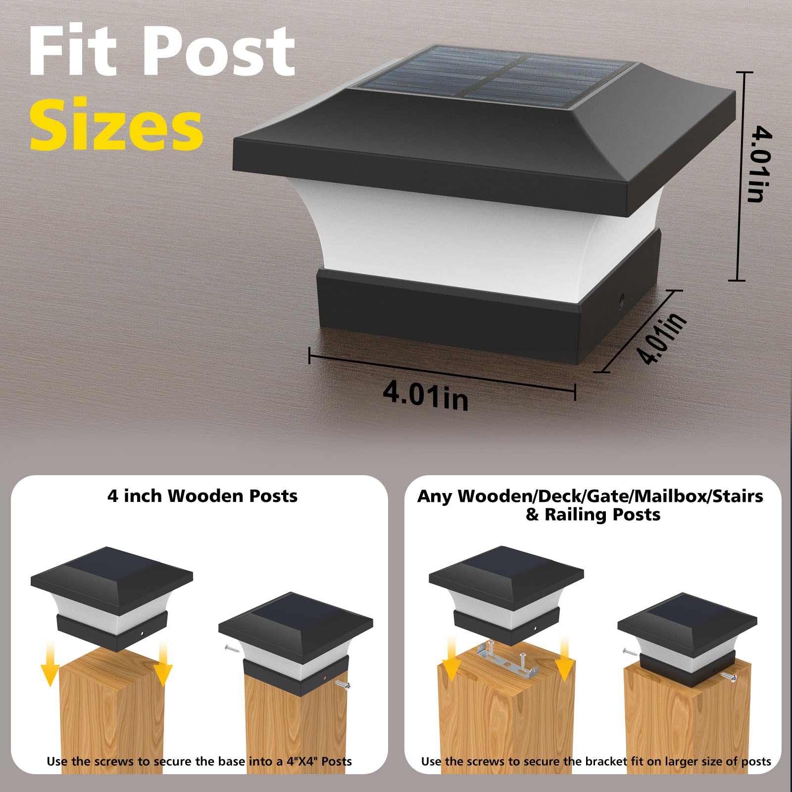 T-SUN deck ambient post light creates welcoming outdoor ambiance without wiring.