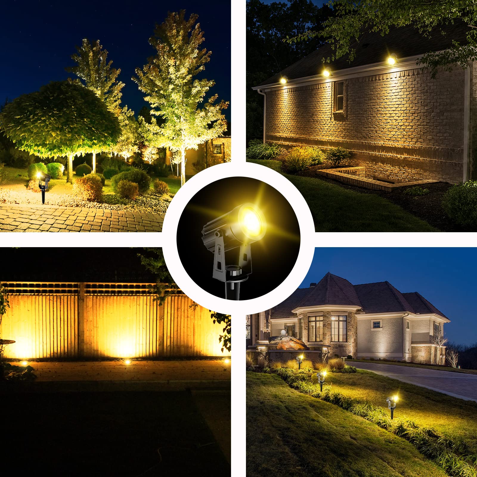 T-SUN landscape lighting installs quickly with ground stake or screws.