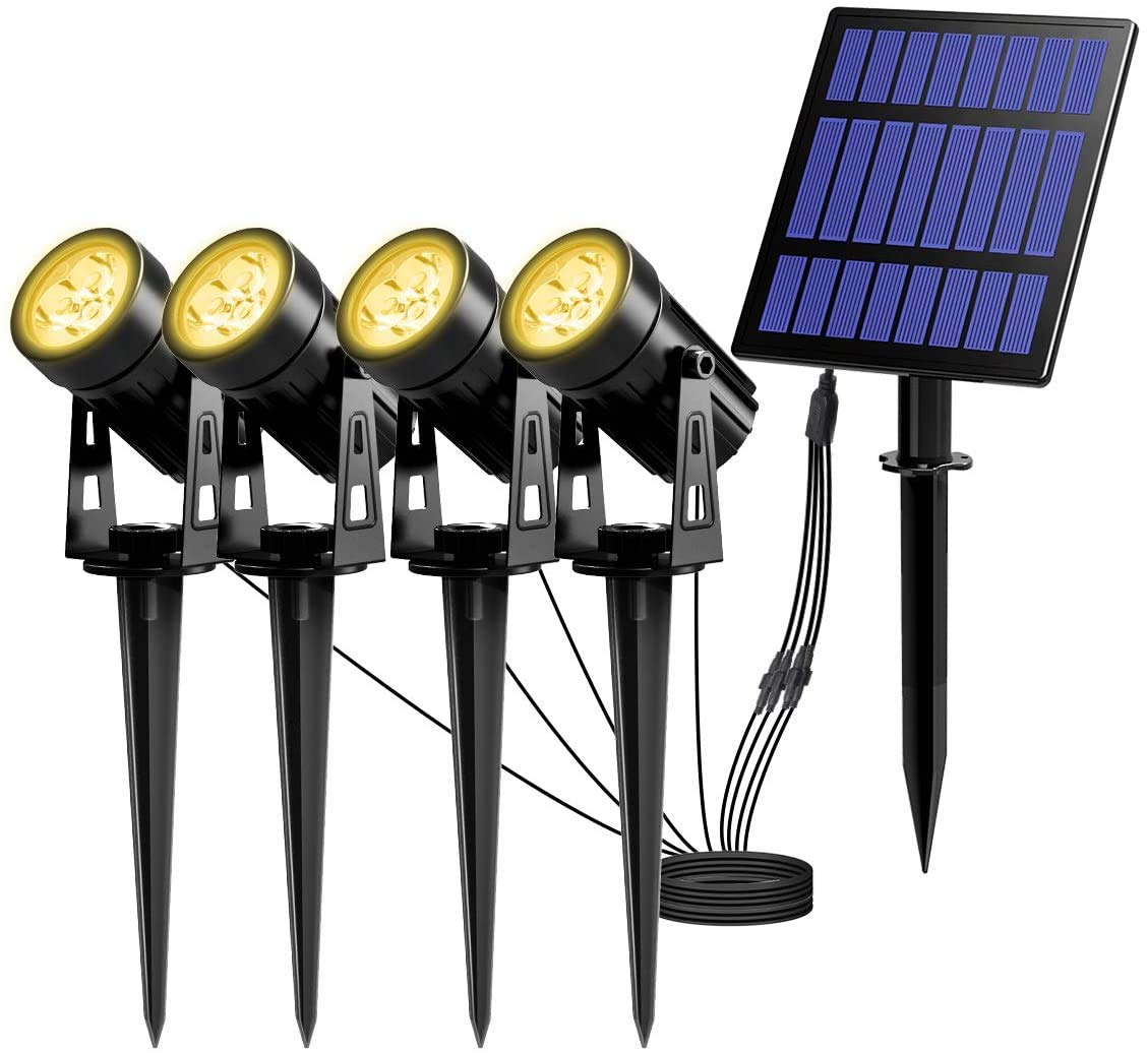 T-SUN 4-in-1 solar spotlight with separate panel for flexible landscape lighting