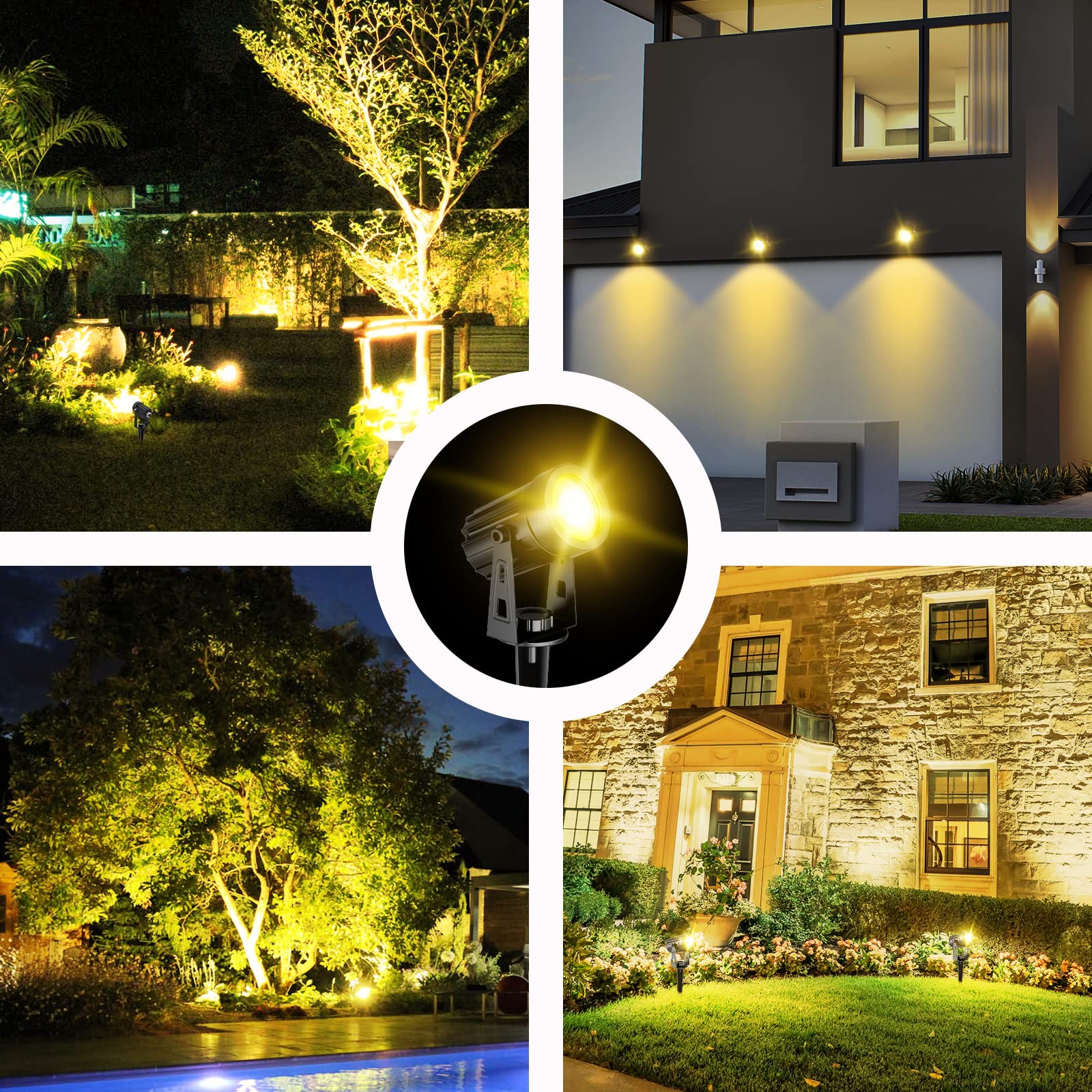 T-SUN garden, driveway, and pool area lighting with warm white glow