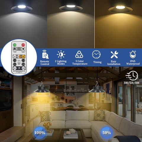 TSUNESLUX solar barn light provides dusk-to-dawn coverage.