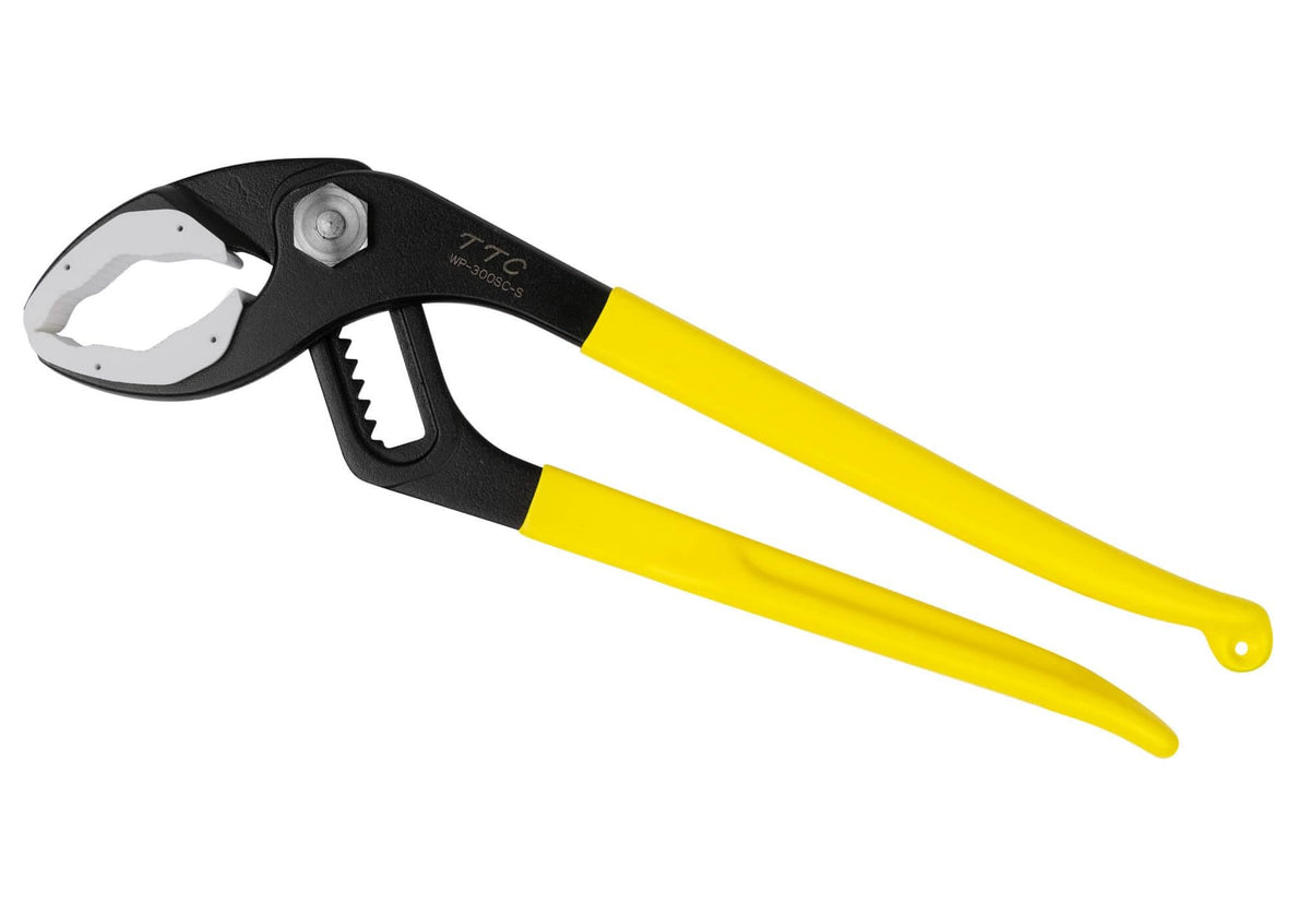 Tsunoda WP-300SC-S front view showing compact size and soft jaws for gentle gripping.