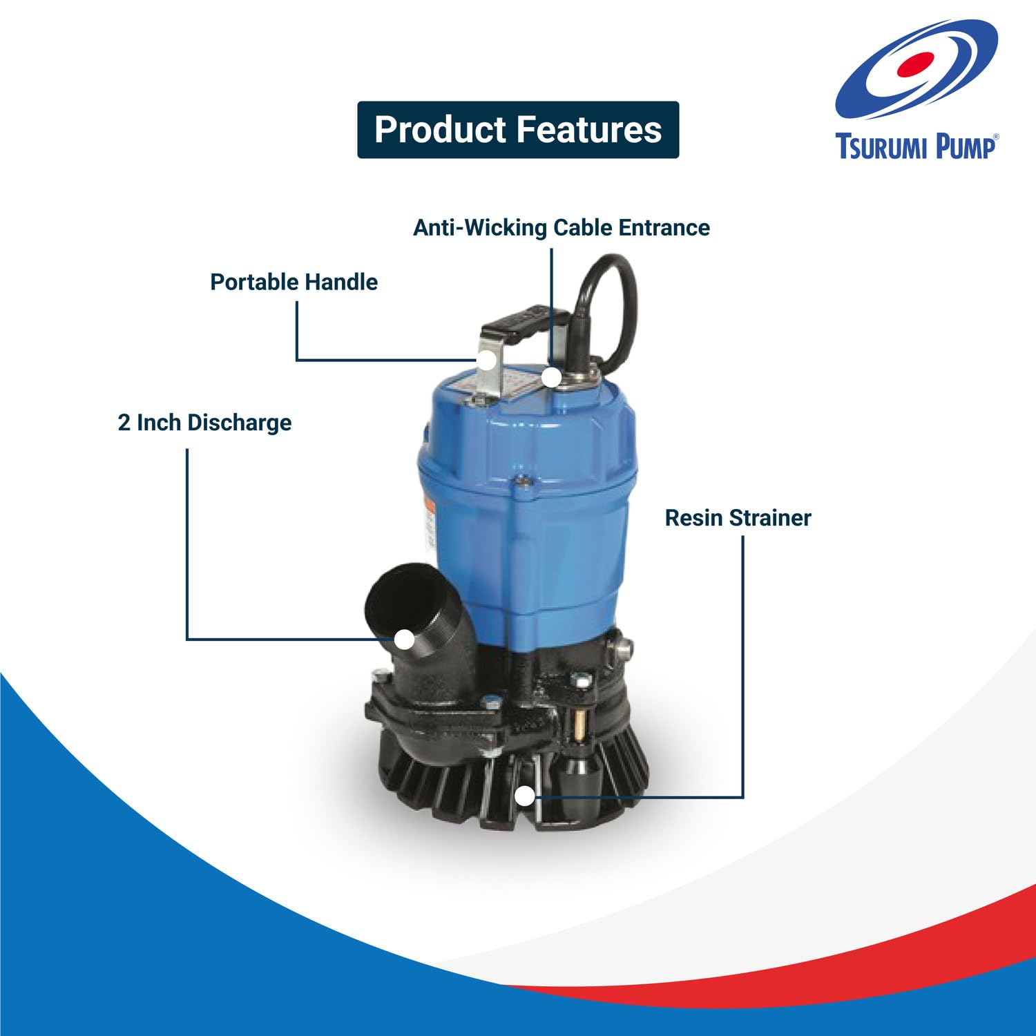 Tsurumi HS2.4S 115V motor enables reliable on-site operation.