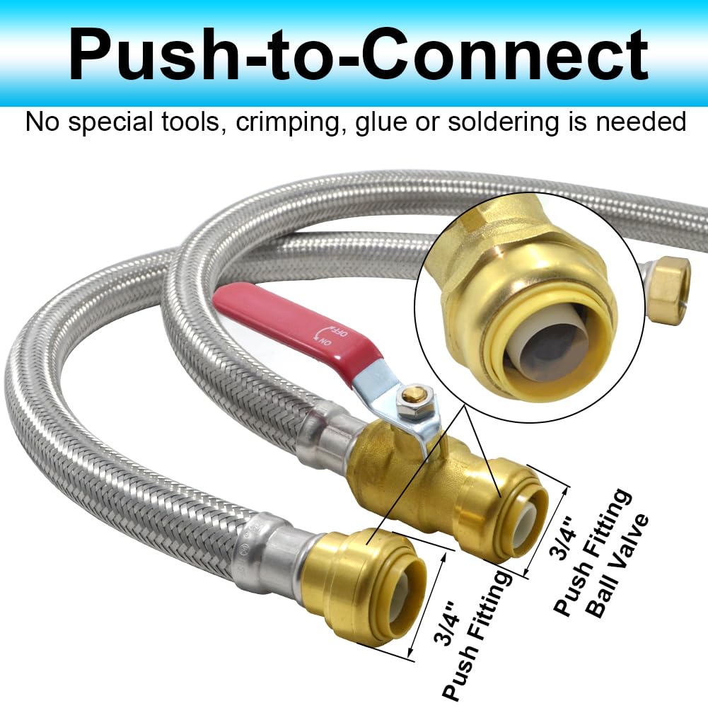 TT FLEX 3/4-inch FIP ends fit standard water heater connections