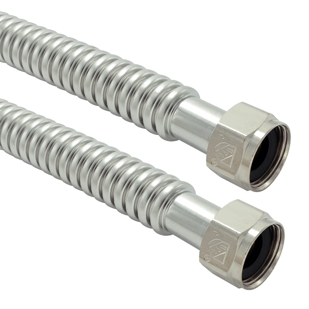 TT FLEX water heater connector corrugated 24in demonstrates flexible, leak-free fit for tight spaces.