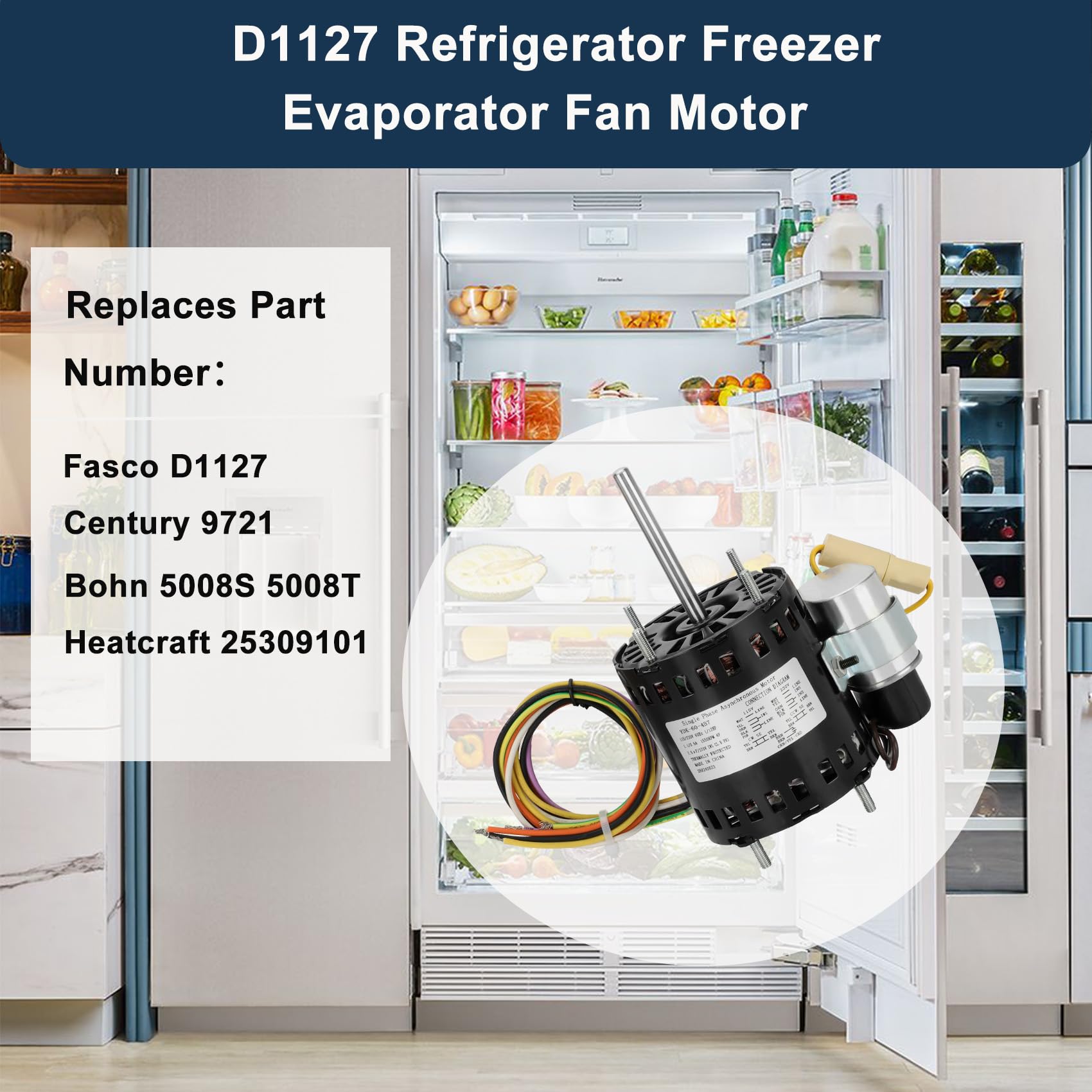 TT Tokuein PSC refrigeration motor label illustration for correct replacement