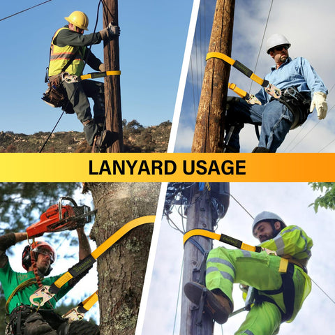 TT TRSMIMA arborist tree climbing safety lanyard in use for safe ascent.