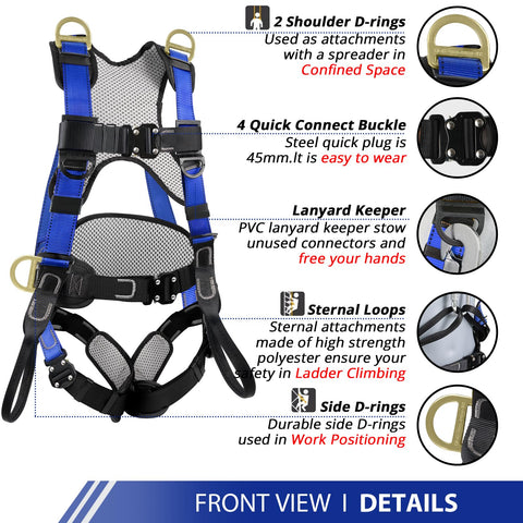 TT TRSMIMA full-body harness with padded shoulders for comfortable all-day wear.