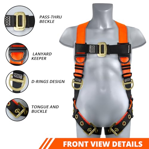 TT TRSMIMA 6ft shock-absorbing lanyard reduces clutter while protecting against falls.
