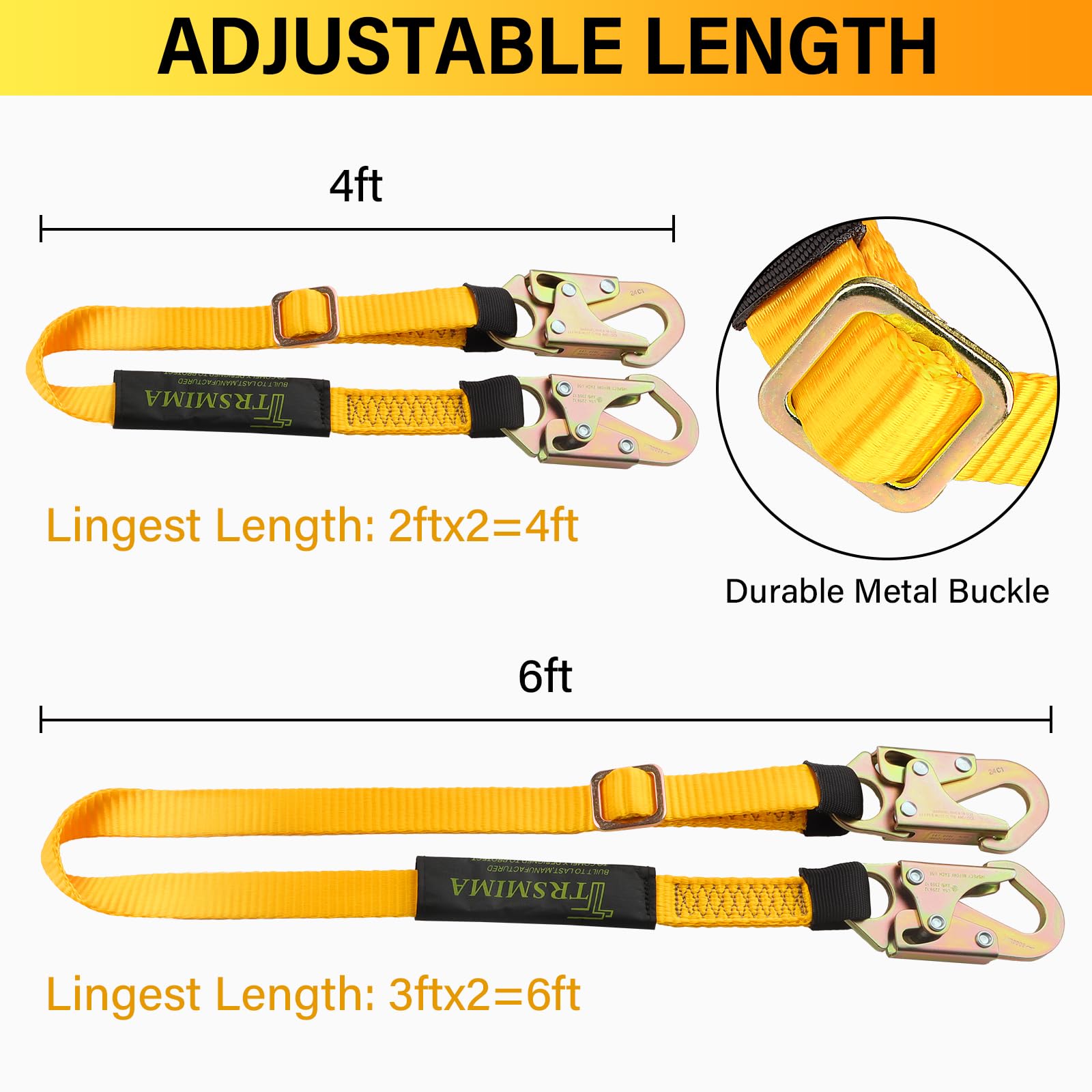 TT TRSMIMA lanyard attached to harness D-ring for hands-free setup.