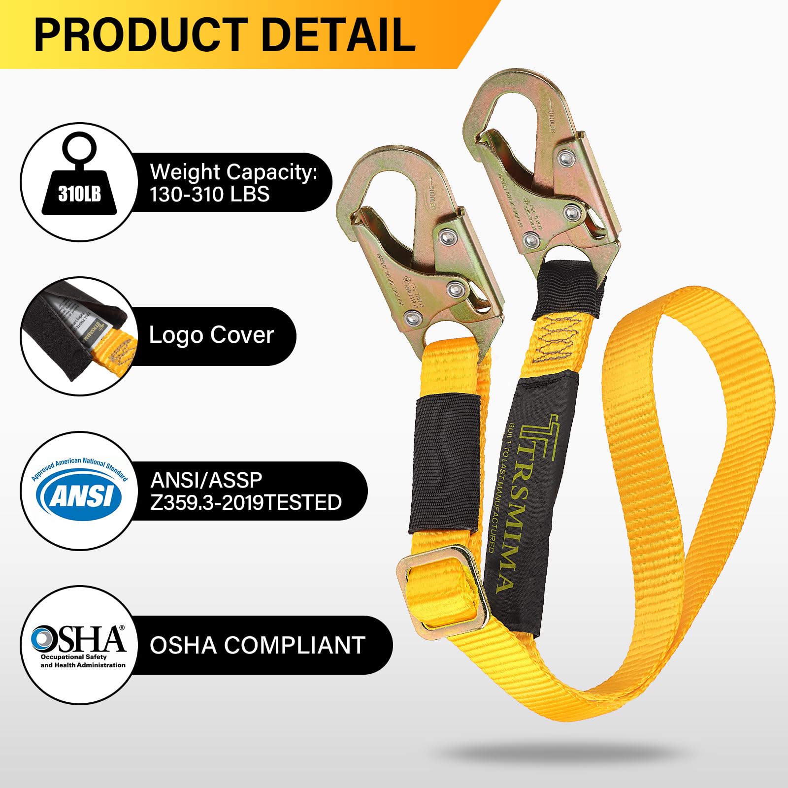 TT TRSMIMA polyester webbing lanyard detail showing durable construction.