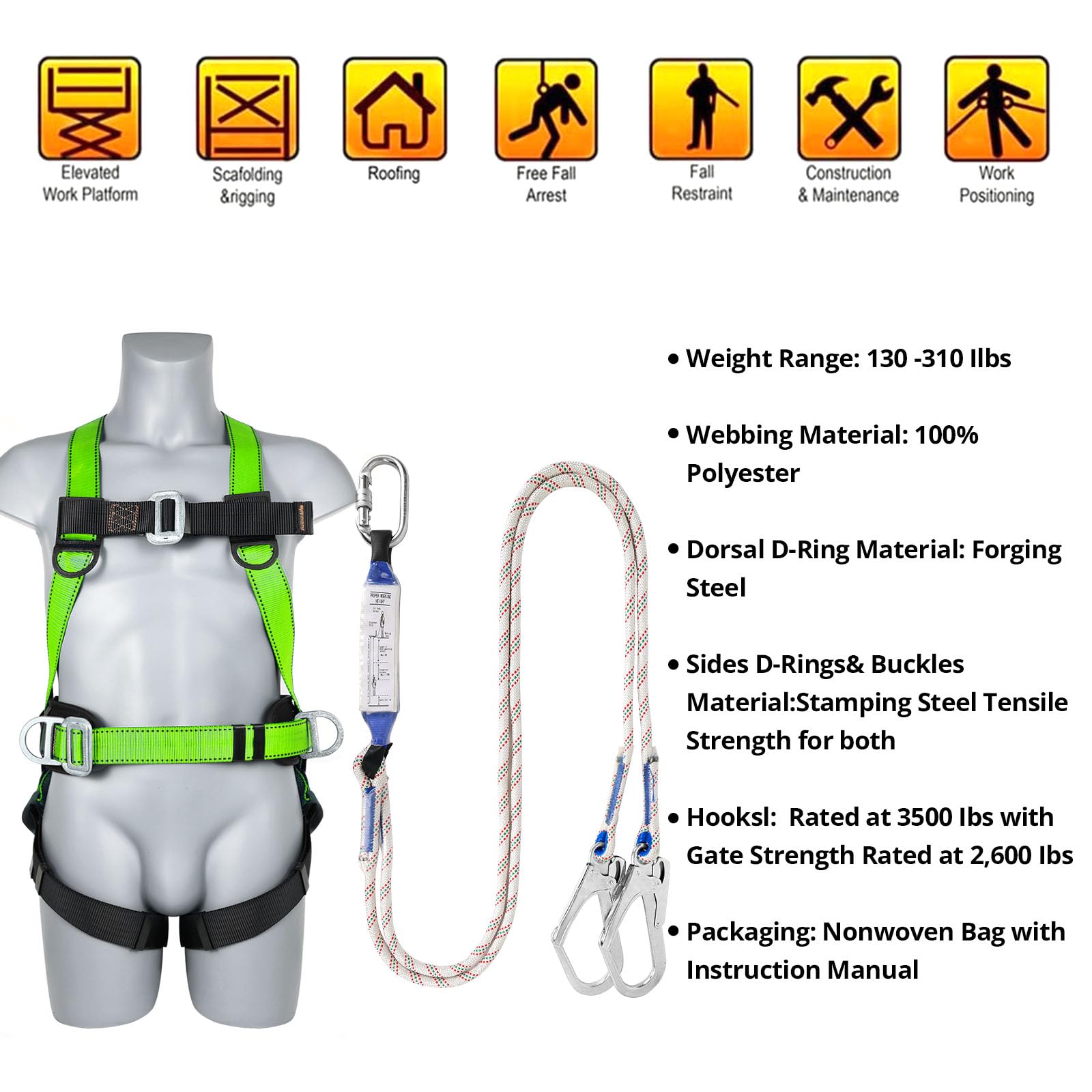 TT TRSMIMA safety harness back view demonstrates balanced support during elevation tasks.