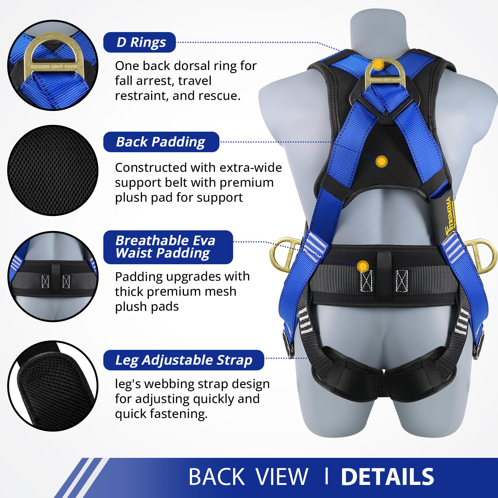 TT TRSMIMA safety harness with quick-release buckles for fast donning
