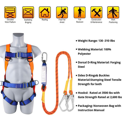 TT TRSMIMA shock absorbing lanyard enhances fall protection on site.