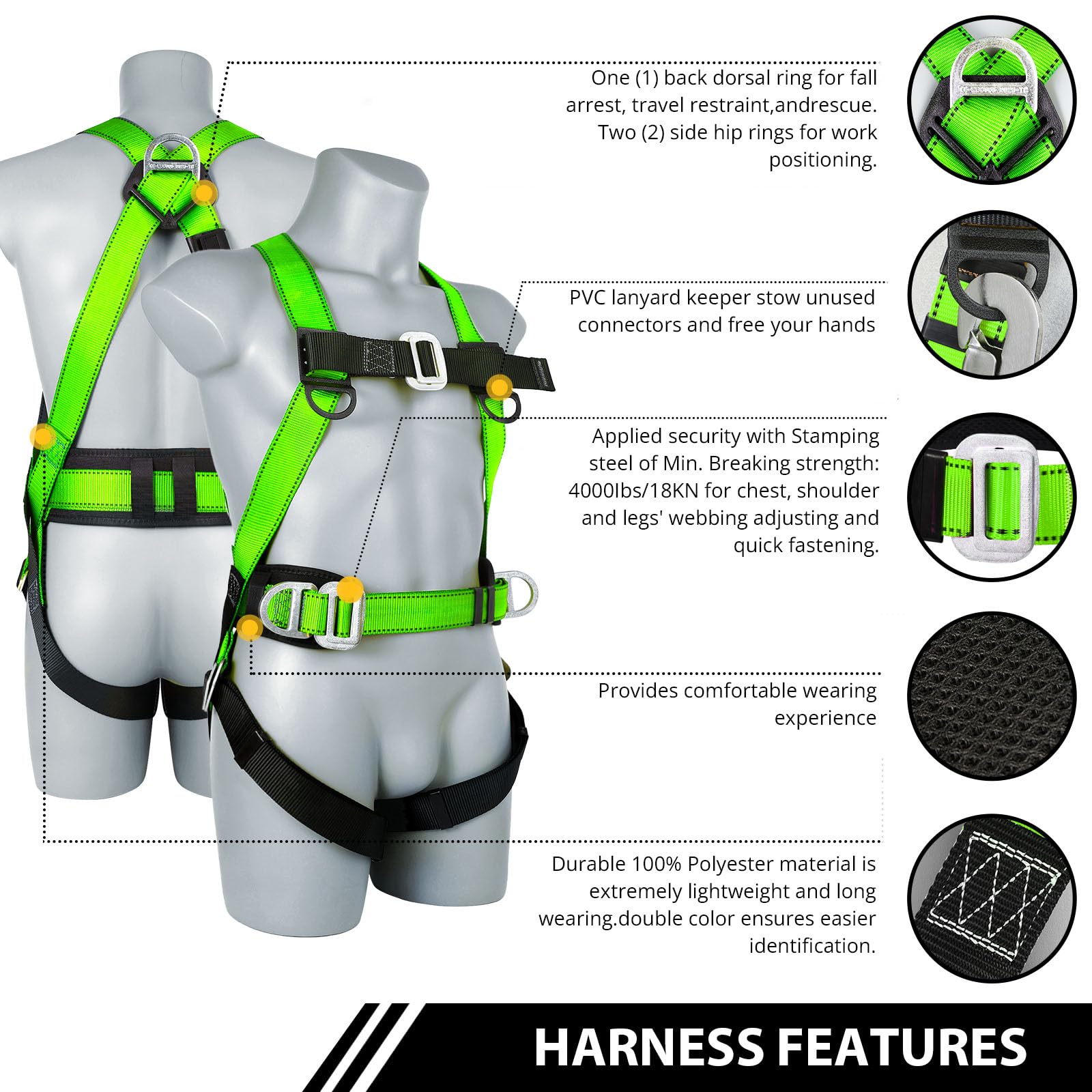 TT TRSMIMA 2 meter safety lanyard displays versatile fall protection option.
