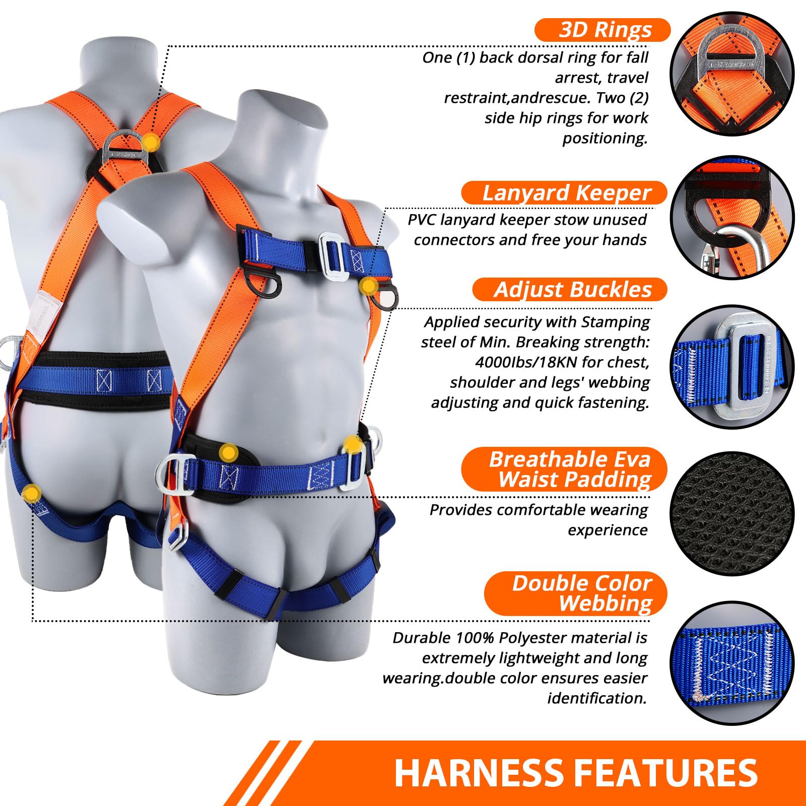 TT TRSMIMA shoulder load-bearing loops improve suspension in tight spaces.