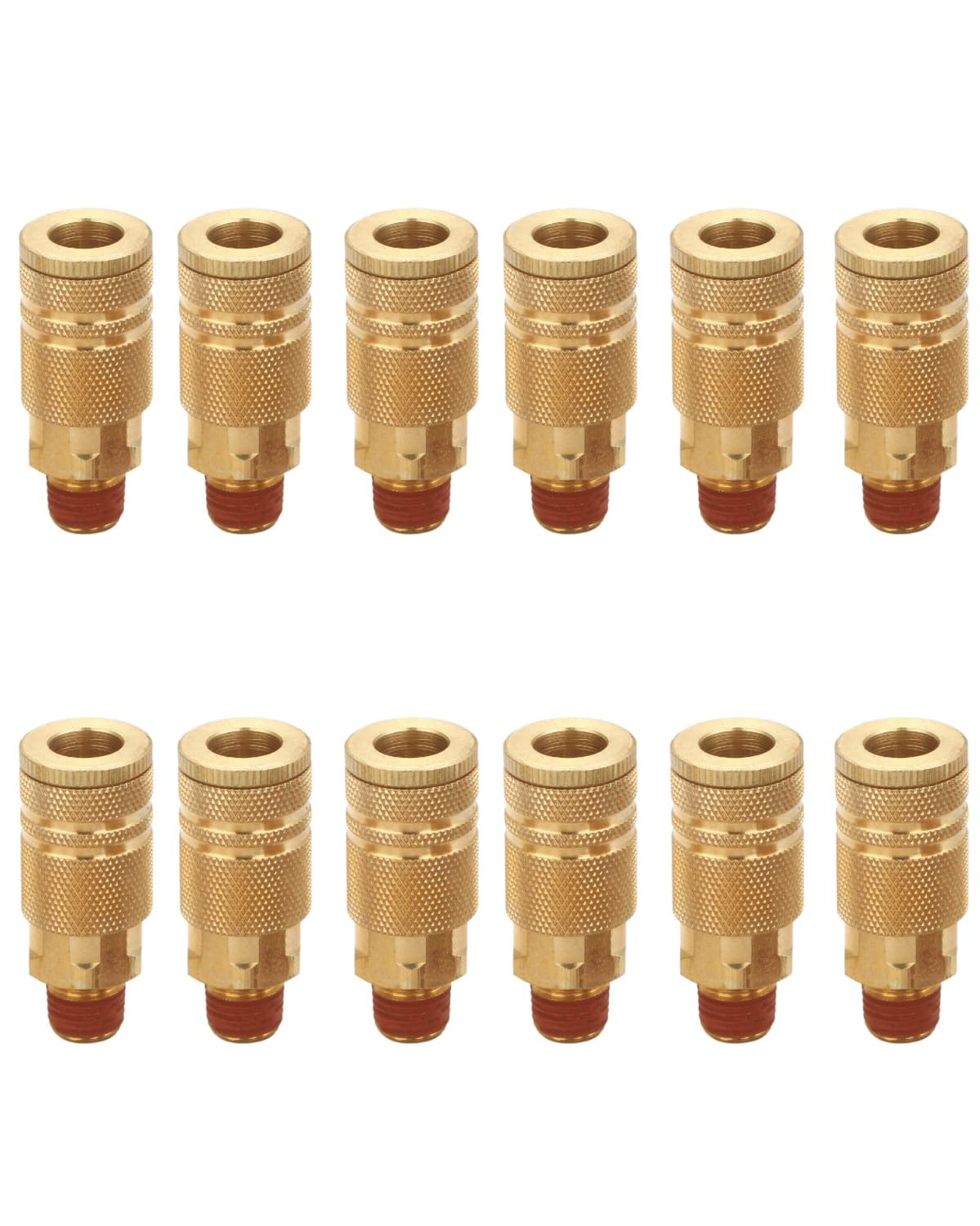 TTANYA Hardware 1/4-inch brass male coupler close-up for durable air tool connections