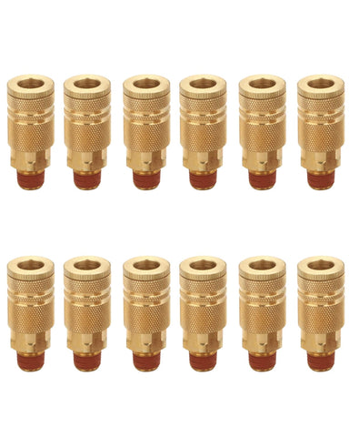 TTANYA Hardware 1/4-inch brass male coupler close-up for durable air tool connections