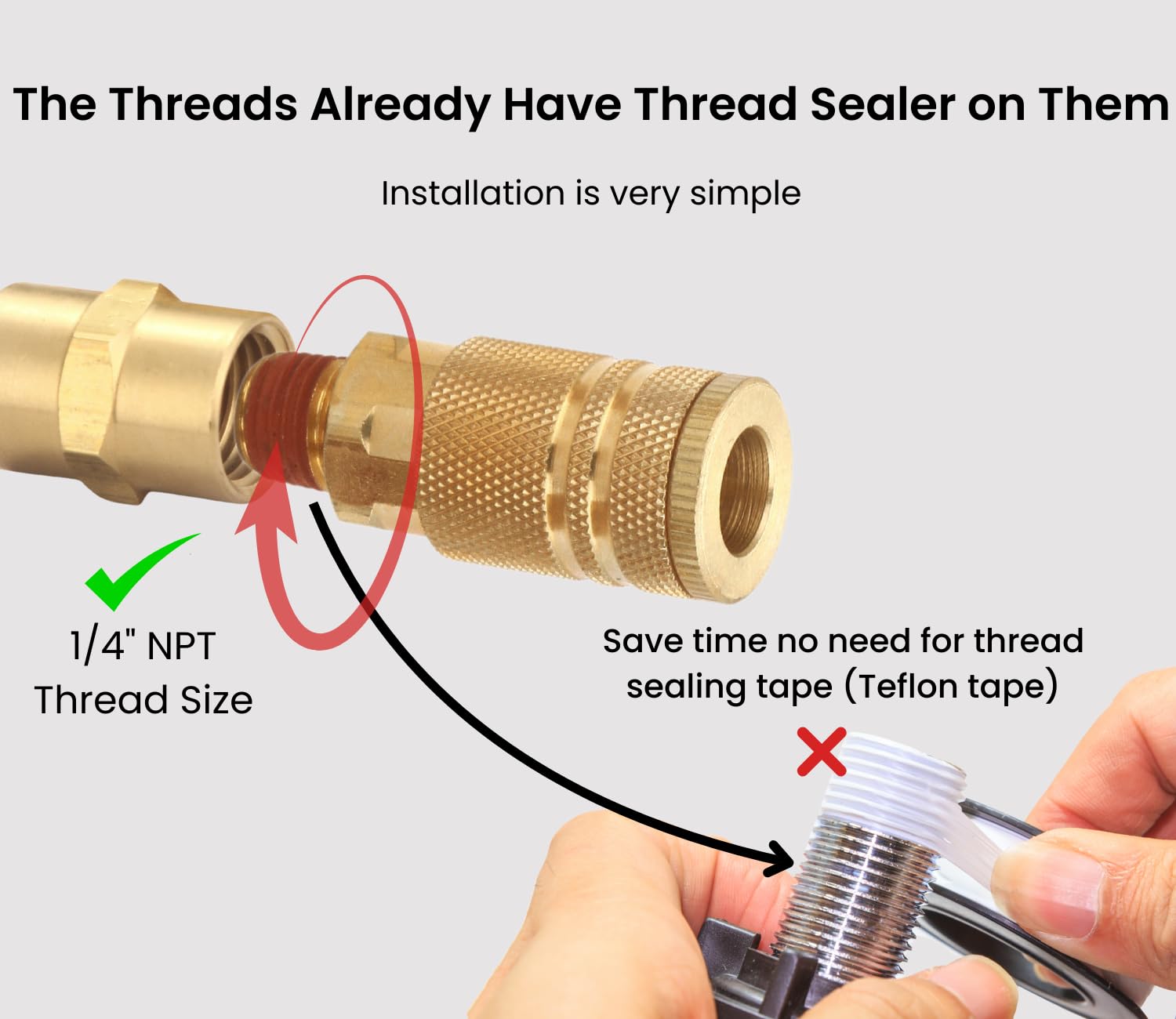 TTANYA Hardware brass coupler sleeve guard reduces accidental disconnects during work