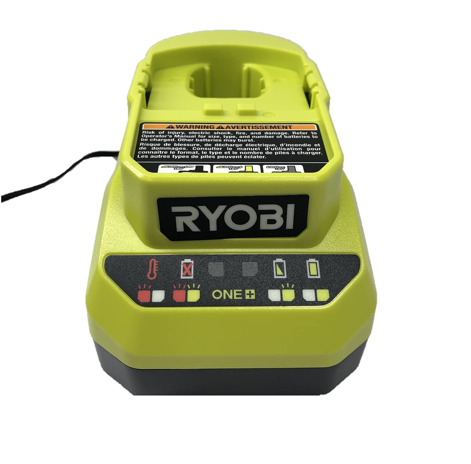 TTI Ryobi PCG002 charger indicator lights show charging status