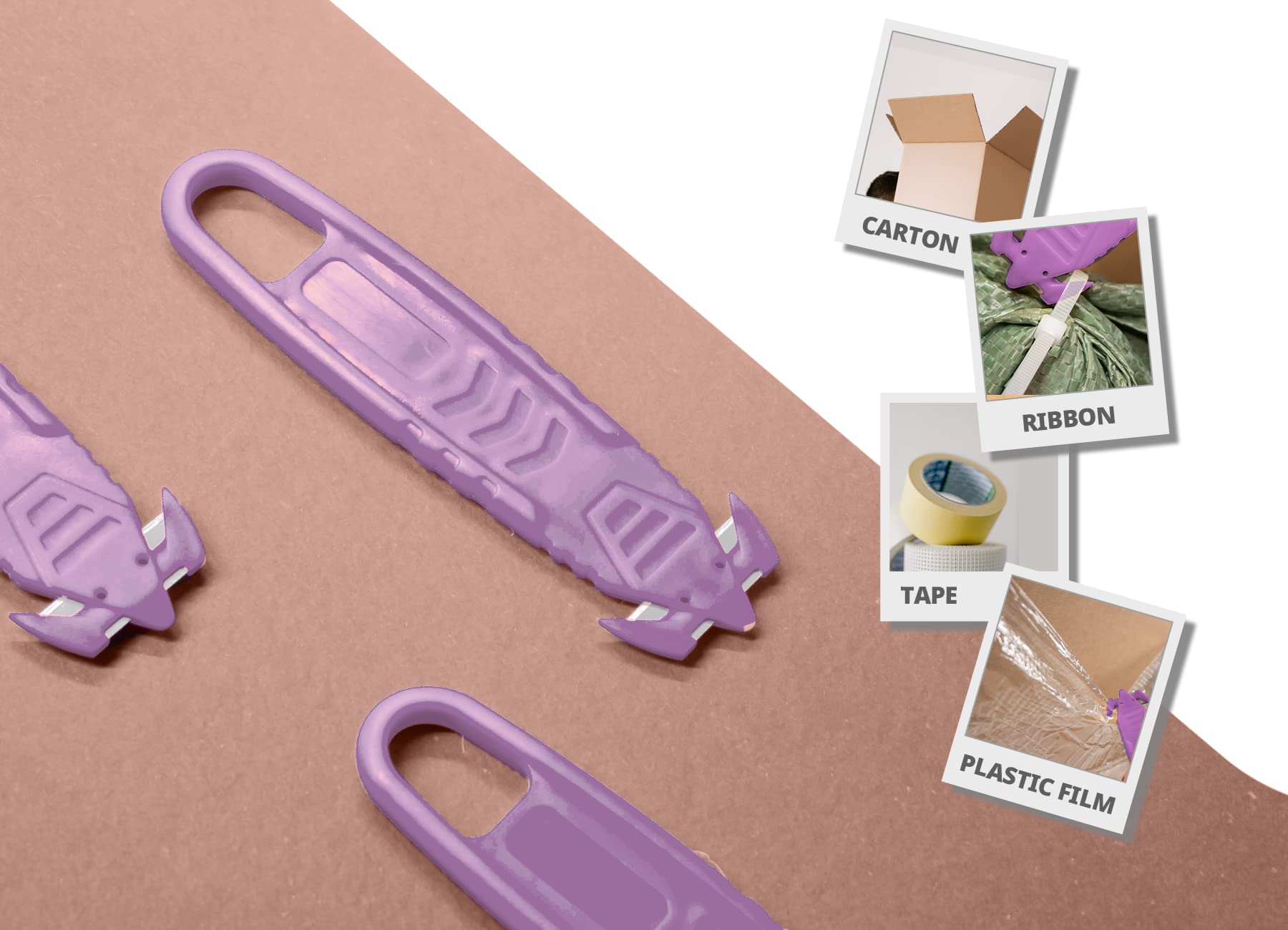 TTOVIA box cutter with groove grip for firm handling